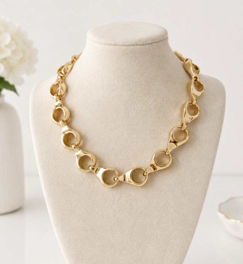Laundry By Shelli Segal Gold Thick Link Necklace New